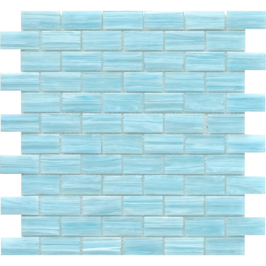 Emser 12" x 12" Swirl Pressed Glossy Glass Offset Mosaic