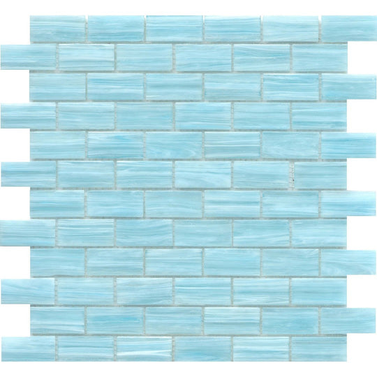 Emser 12" x 12" Swirl Pressed Glossy Glass Offset Mosaic