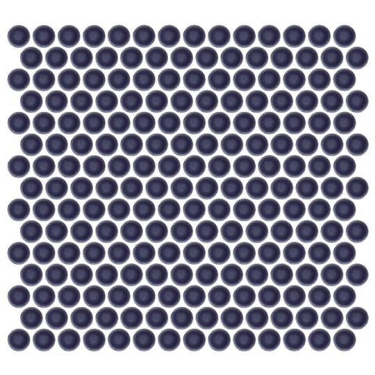 Emser 11" x 12" Savvy Pressed Glossy Penny Round Porcelain Mosaic