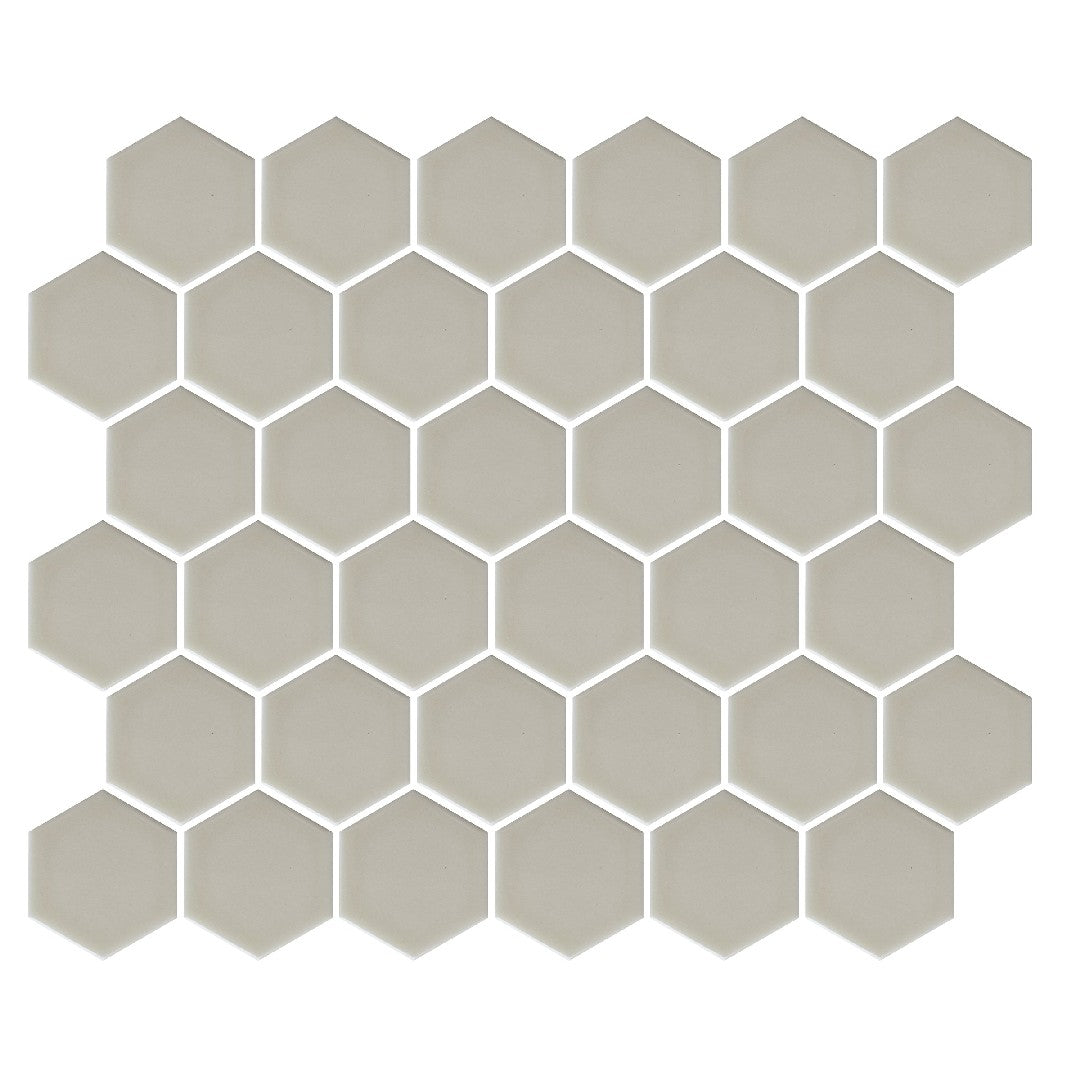 Emser 11" x 12" Savvy Pressed Glossy 2" Hexagon Porcelain Mosaic