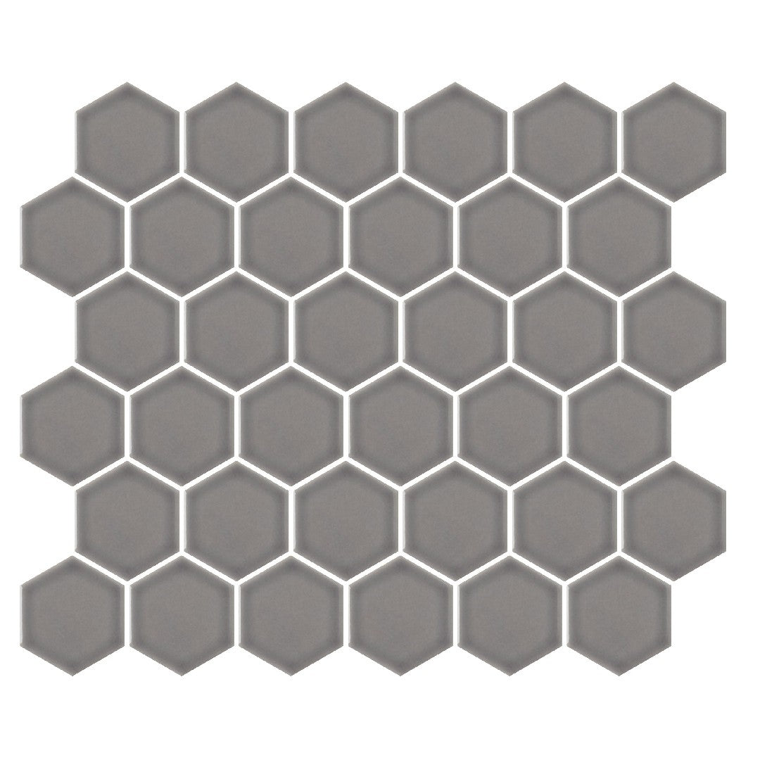 Emser 11" x 12" Savvy Pressed Glossy 2" Hexagon Porcelain Mosaic