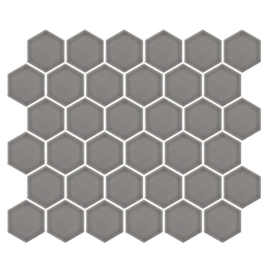 Emser 11" x 12" Savvy Pressed Glossy 2" Hexagon Porcelain Mosaic