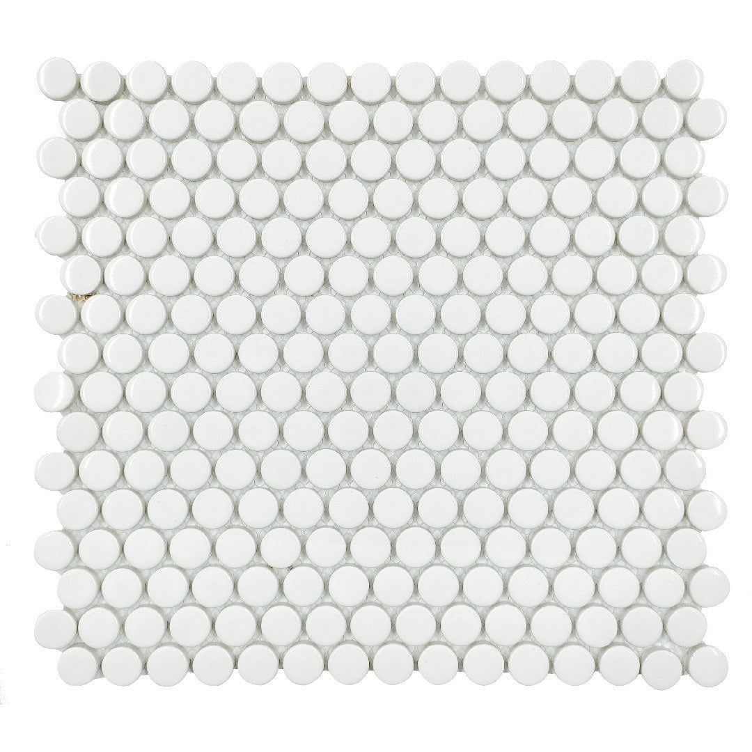 Emser 11" x 12" Savvy Pressed Glossy Penny Round Porcelain Mosaic