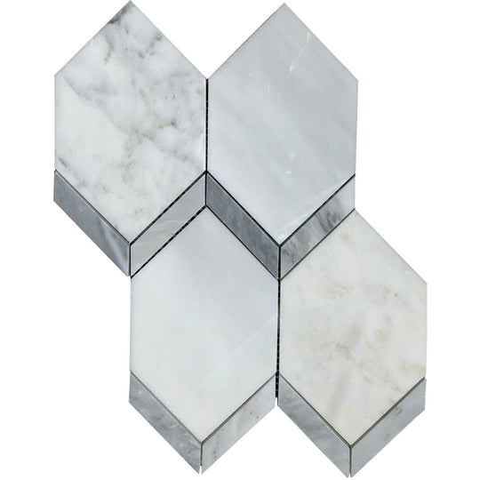 Emser 11" x 15" Intrigue Rectified Polished Picket Stone & Glass Mosaic