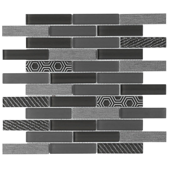 Emser 12" x 12" Volare Glass & Porcelain Linear Mosaic