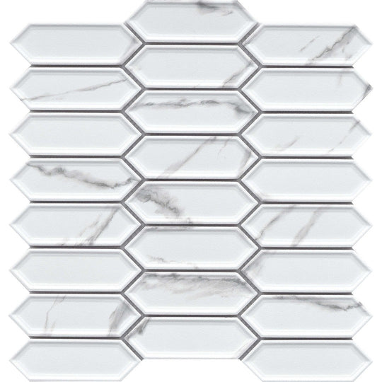 Emser 10" x 13" Elegan Pressed Matte Picket Porcelain Mosaic