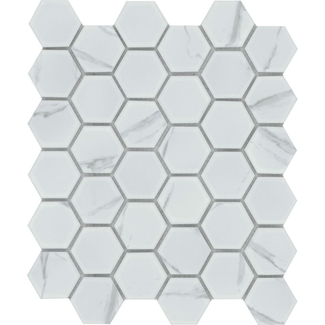 Emser 10" x 13" Elegan Pressed Matte 2" Hexagon Porcelain Mosaic