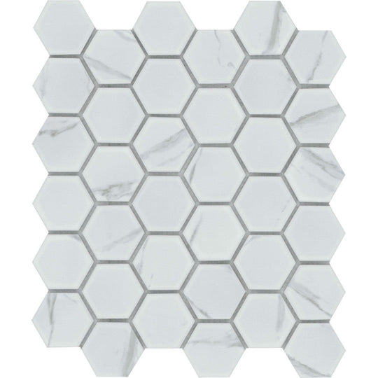 Emser 10" x 13" Elegan Pressed Matte 2" Hexagon Porcelain Mosaic