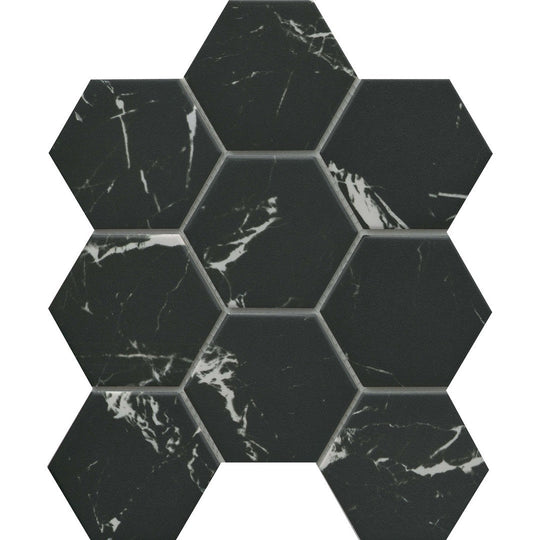 Emser 10" x 11" Elegan Pressed Matte 4" Hexagon Porcelain Mosaic