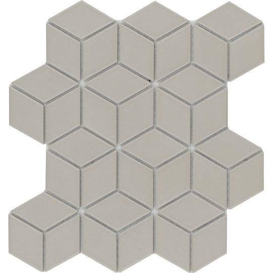 Emser 10" x 12" Influence Glossy Cube Porcelain Mosaic