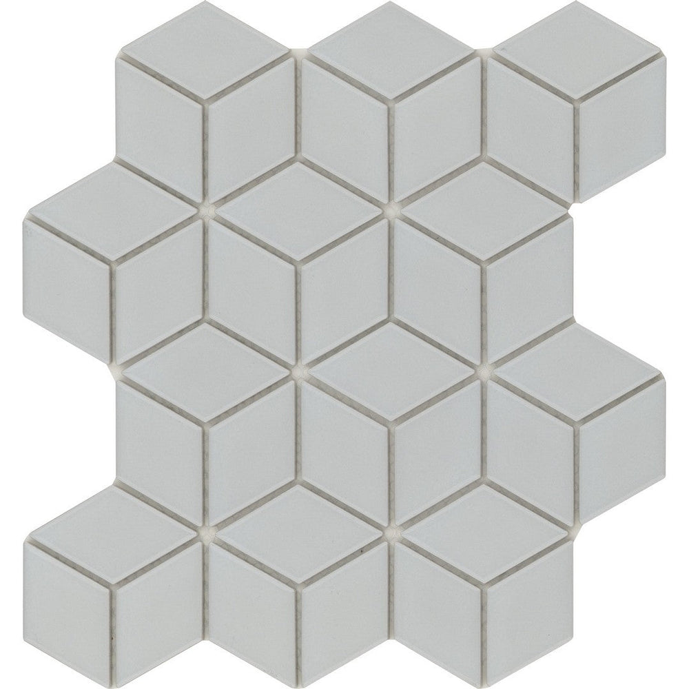 Emser 10" x 12" Influence Glossy Cube Porcelain Mosaic