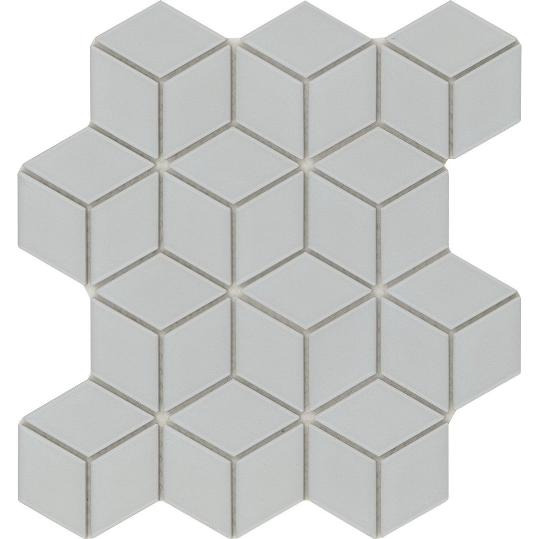 Emser 10" x 12" Influence Glossy Cube Porcelain Mosaic