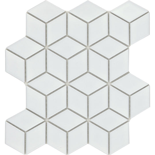 Emser 10" x 12" Influence Glossy Cube Porcelain Mosaic