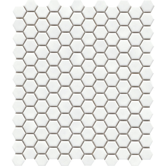 Emser 10" x 12" Influence Glossy 1" Hexagon Porcelain Mosaic