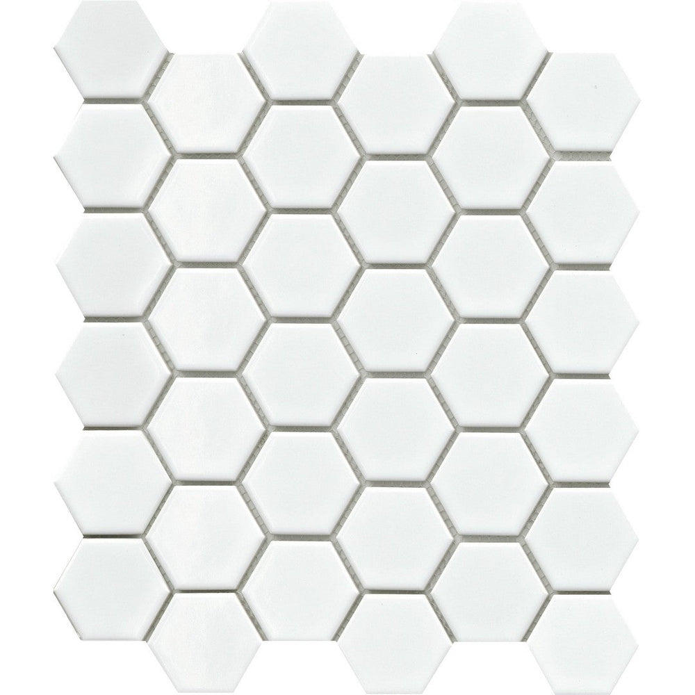 Emser 11" x 13" Influence Glossy 2" Hexagon Porcelain Mosaic