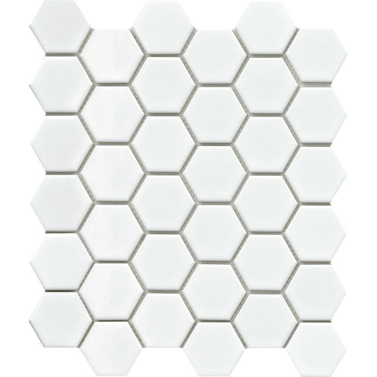 Emser 11" x 13" Influence Glossy 2" Hexagon Porcelain Mosaic