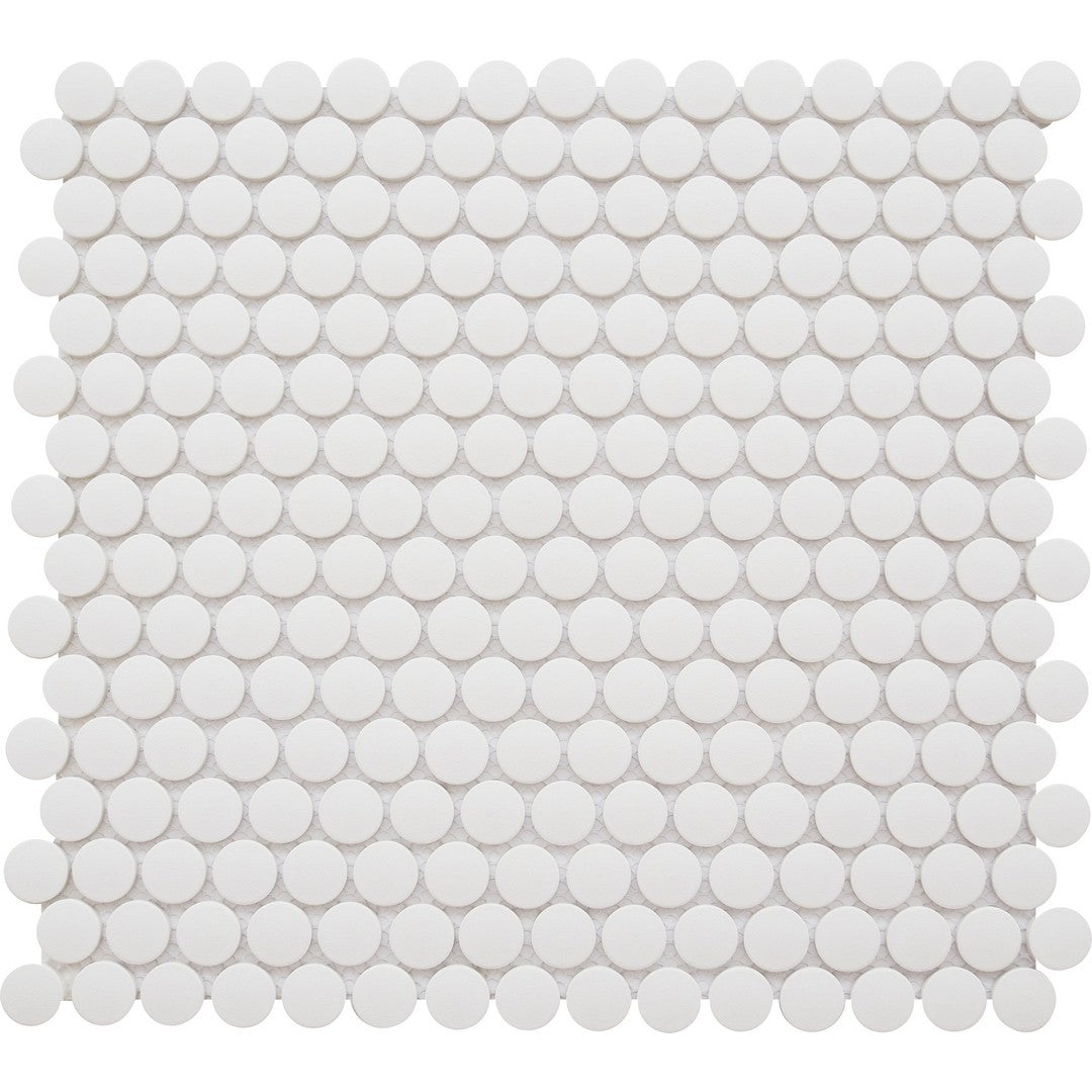 Emser 11" x 12" Rezone Pressed Matte Penny Round Porcelain Mosaic