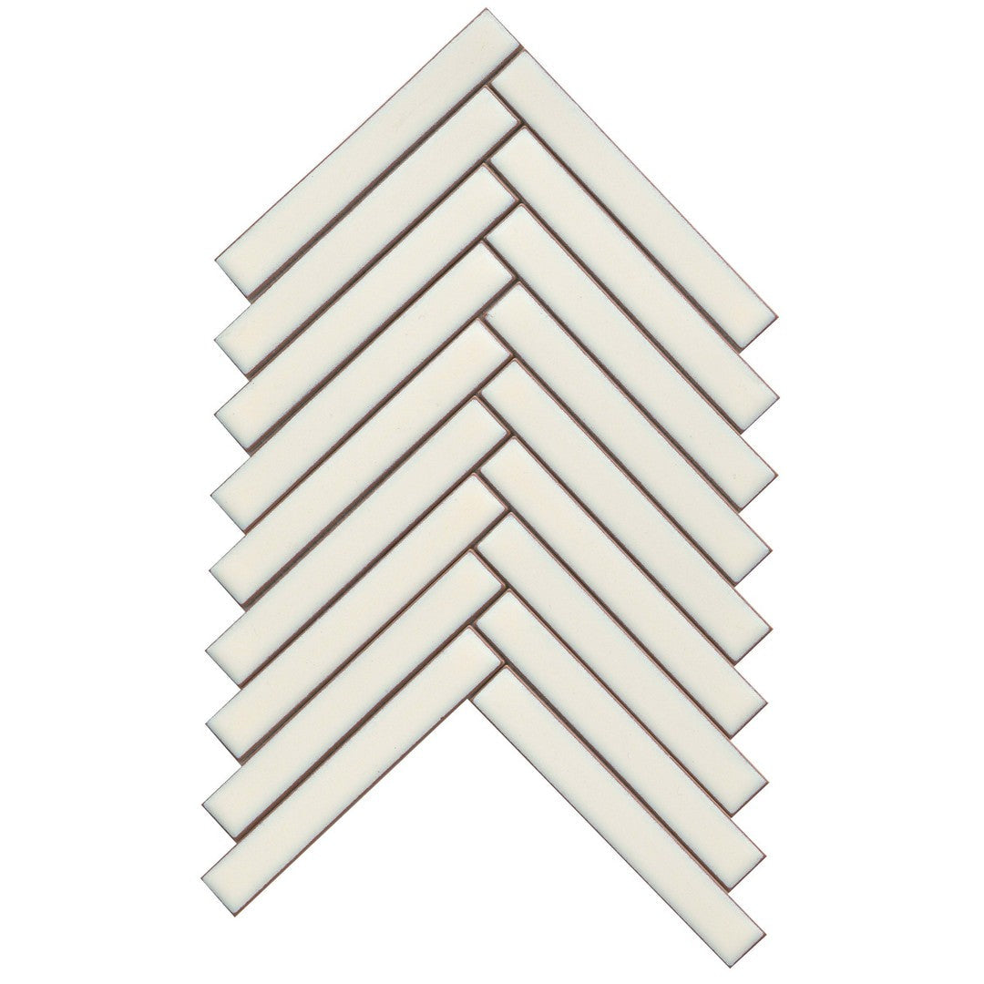 Emser 8" x 10" Regala Glossy Herringbone Porcelain Mosaic