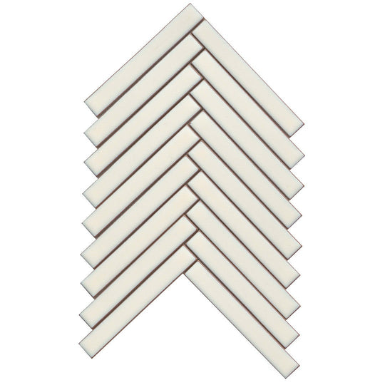 Emser 8" x 10" Regala Glossy Herringbone Porcelain Mosaic