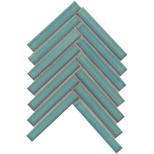 Emser 8" x 10" Regala Glossy Herringbone Porcelain Mosaic