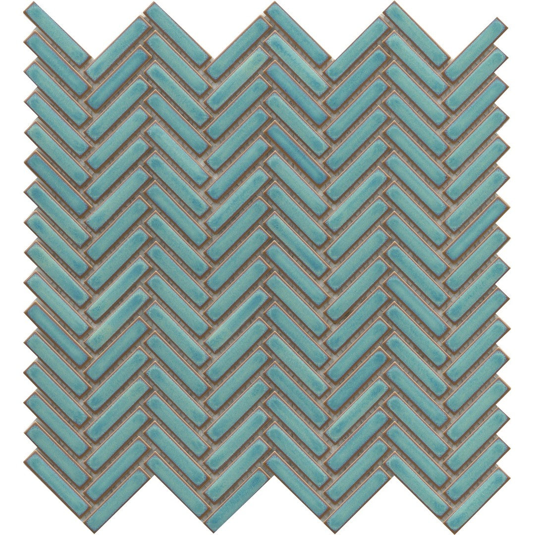 Emser 11" x 11" Regala Glossy Mini Herringbone Porcelain Mosaic