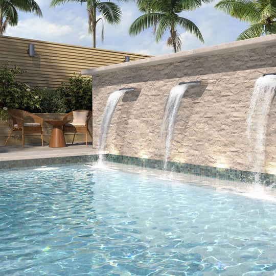 Emser 6" x 24" Structure Splitface Travertine Stacked Ledger