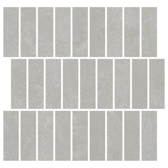 Del Conca USA 12" x 12" Essential Rectified Porcelain Offset Mosaic Matte