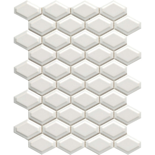 Emser Tile 10" x 13" Catch Pressed Glossy 2" Hexagon Porcelain Mosaic