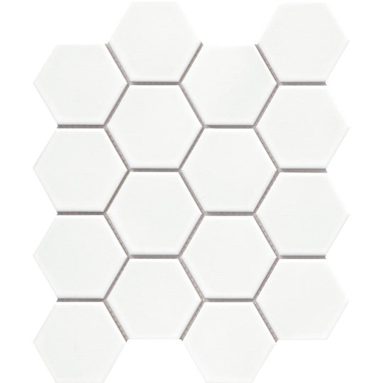 Emser Tile 10" x 12" Catch Pressed Glossy 3" Hexagon Porcelain Mosaic