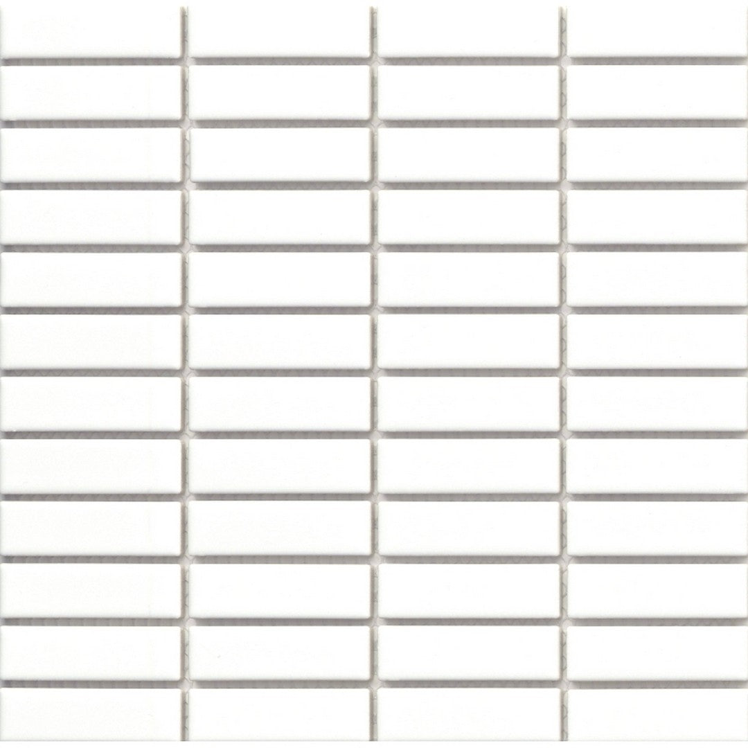 Emser Tile 11" x 12" Catch Pressed Glossy 1x3" Stacked Porcelain Mosaic