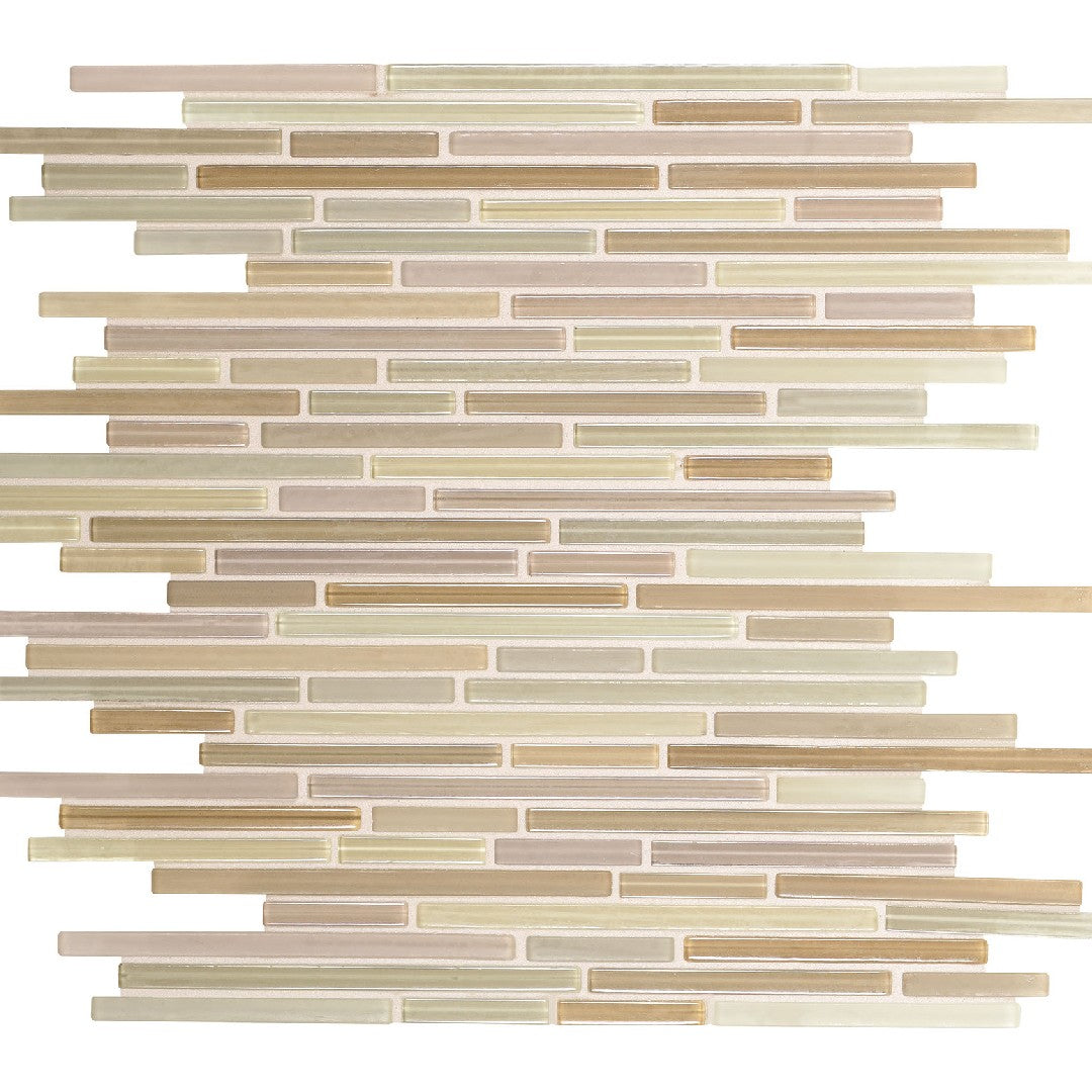 Daltile Caprice 12" x 12" Glossy Glass Random Linear Mosaic