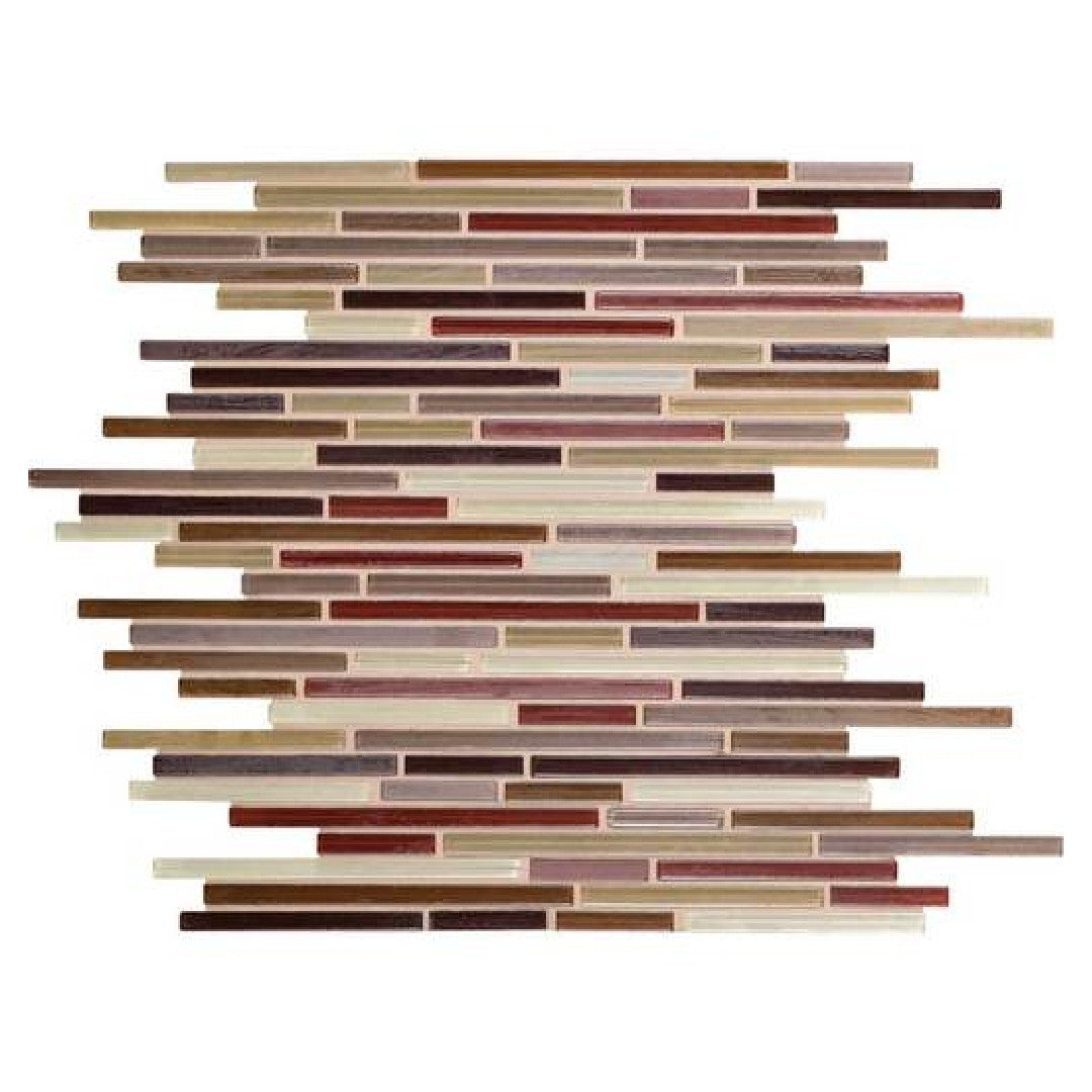 Daltile Caprice 12" x 12" Glossy Glass Random Linear Mosaic