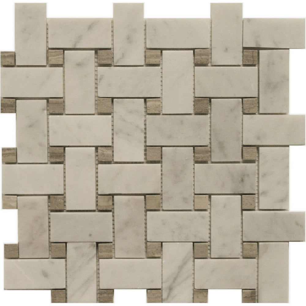 Maniscalco Daintree Exotic 12" x 12" Polished Marble Basketweave Mosaic