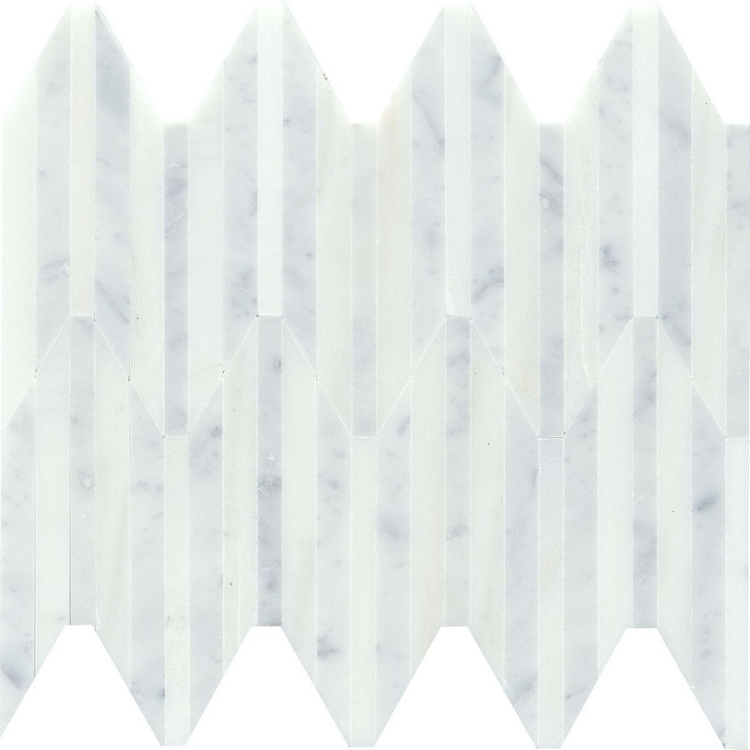 Emser Bizou 10" x 12" Polished Marble Peak Mosaic