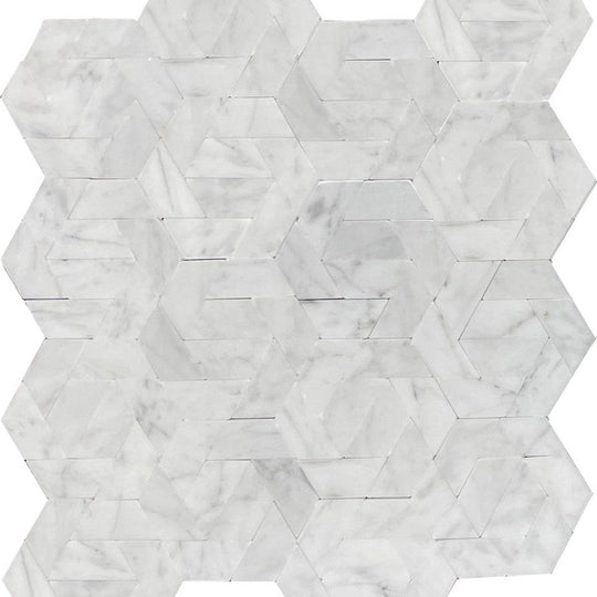 Emser Bizou 11" x 13" Polished Marble Damask Mosaic