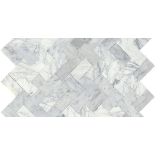 Emser Link 12" x 18" Honed Marble Herringbone Mosaic