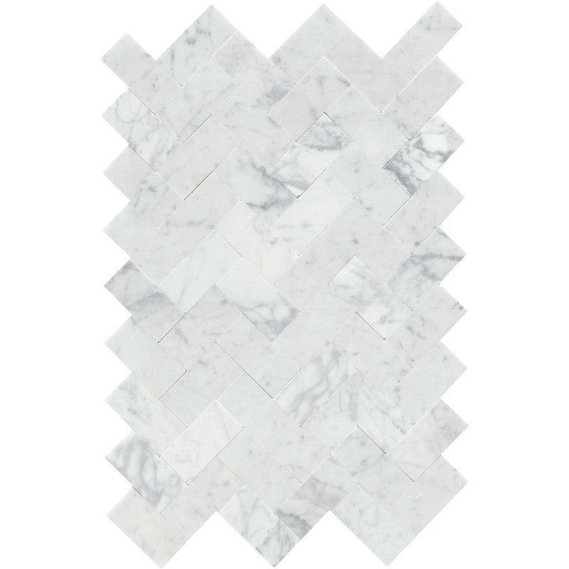 Emser 14" x 20" Link Honed 2x3" Herringbone Marble Mosaic