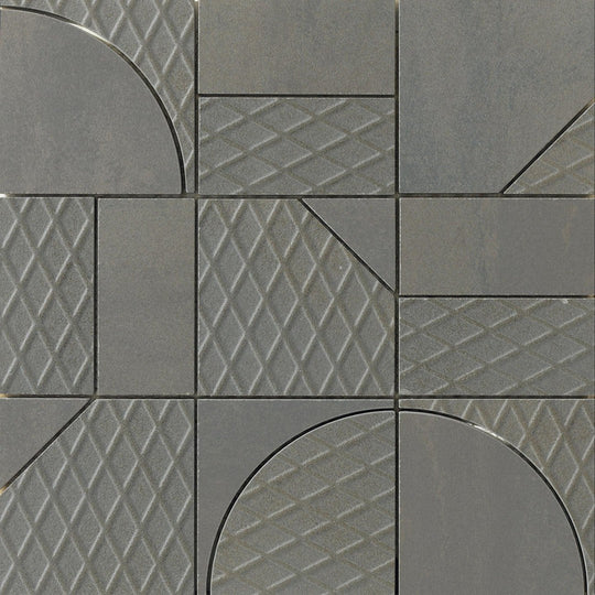 Emser Ironworx 12" x 12" Porcelain Matte Geometric Mosaic