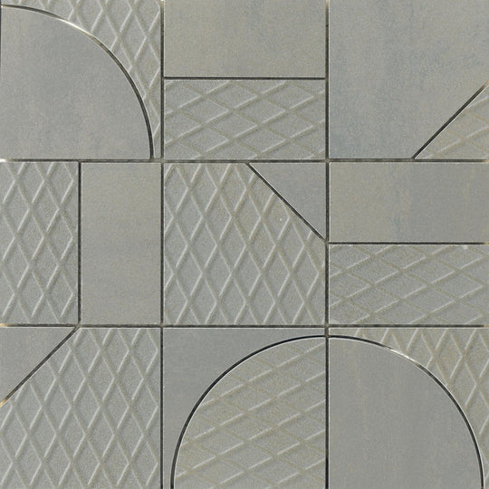 Emser Ironworx 12" x 12" Porcelain Matte Geometric Mosaic