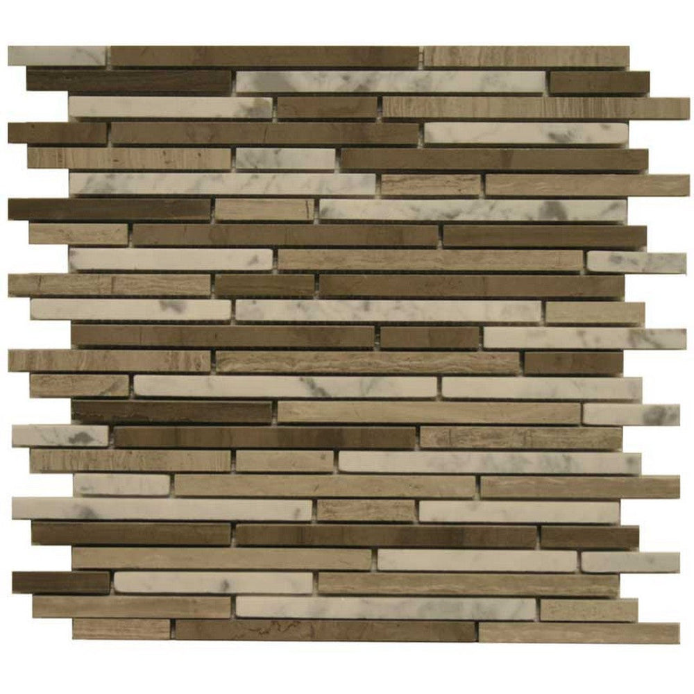 Maniscalco Daintree Exotic 11.5" x 11.7" Polished Marble Interlocking Stix Mosaic