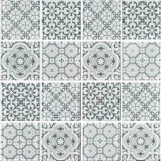 Tesoro 12" x 12" Patchwork Glass 3" Mosaic
