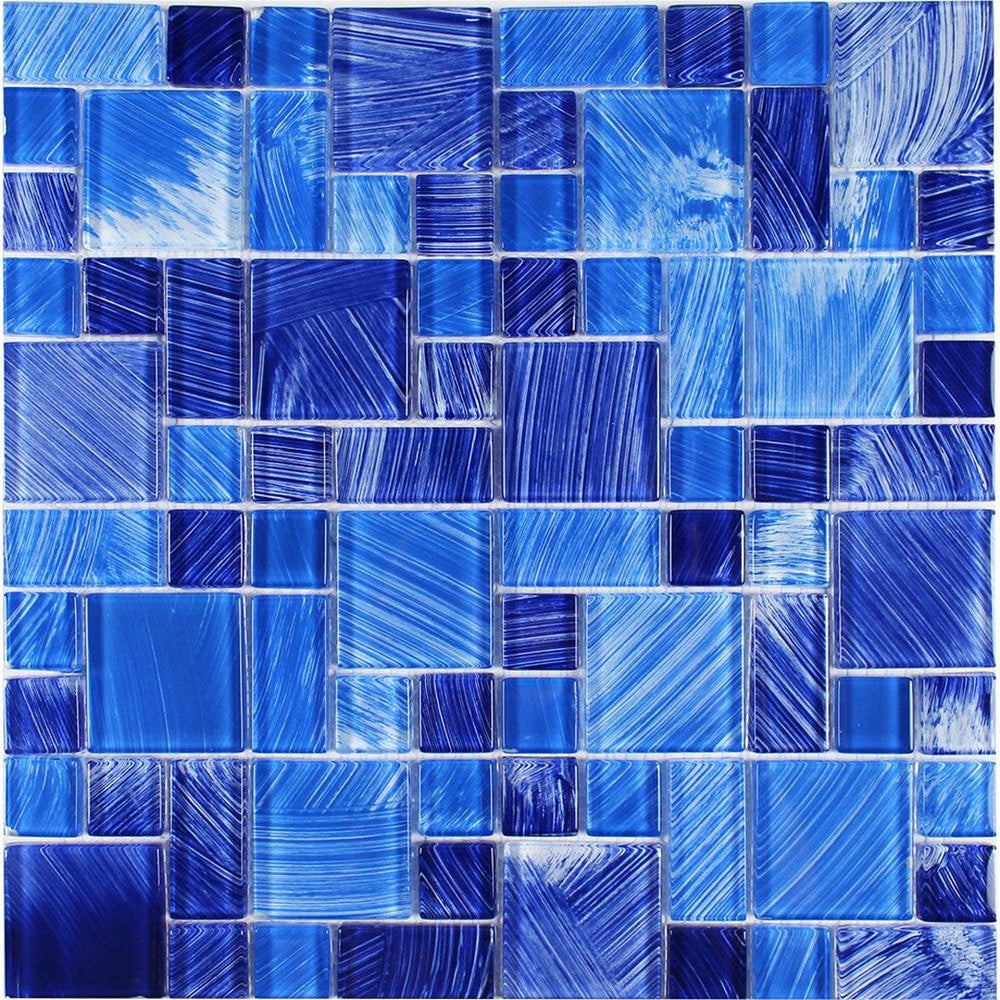 Tesoro 11.75" x 11.75" Watercolors Random Glass Mosaic