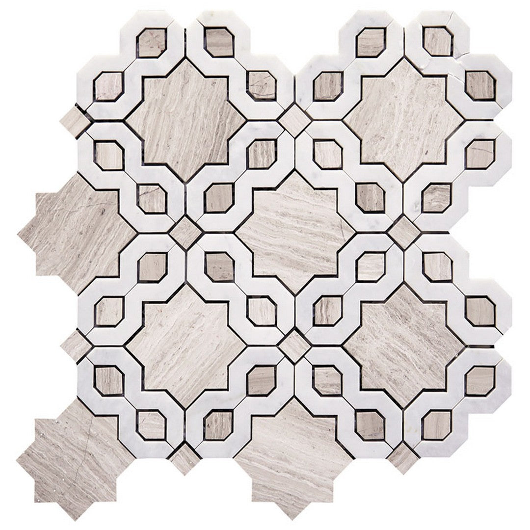 MiR Waterjet 12.4" x 12.4" Natural Stone Mosaic Polished