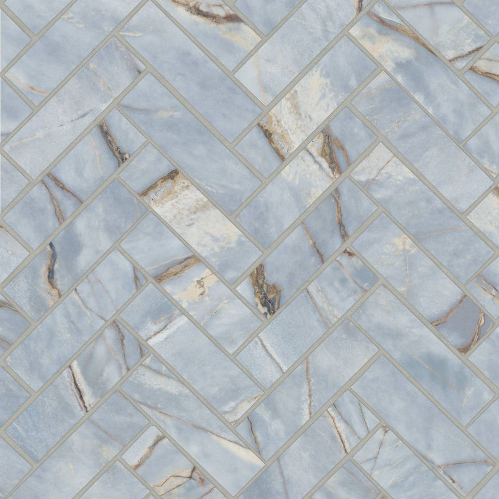 Bedrosians Magnifica Era Luxury 12" x 12" Satin Porcelain 1x4" Herringbone Mosaic