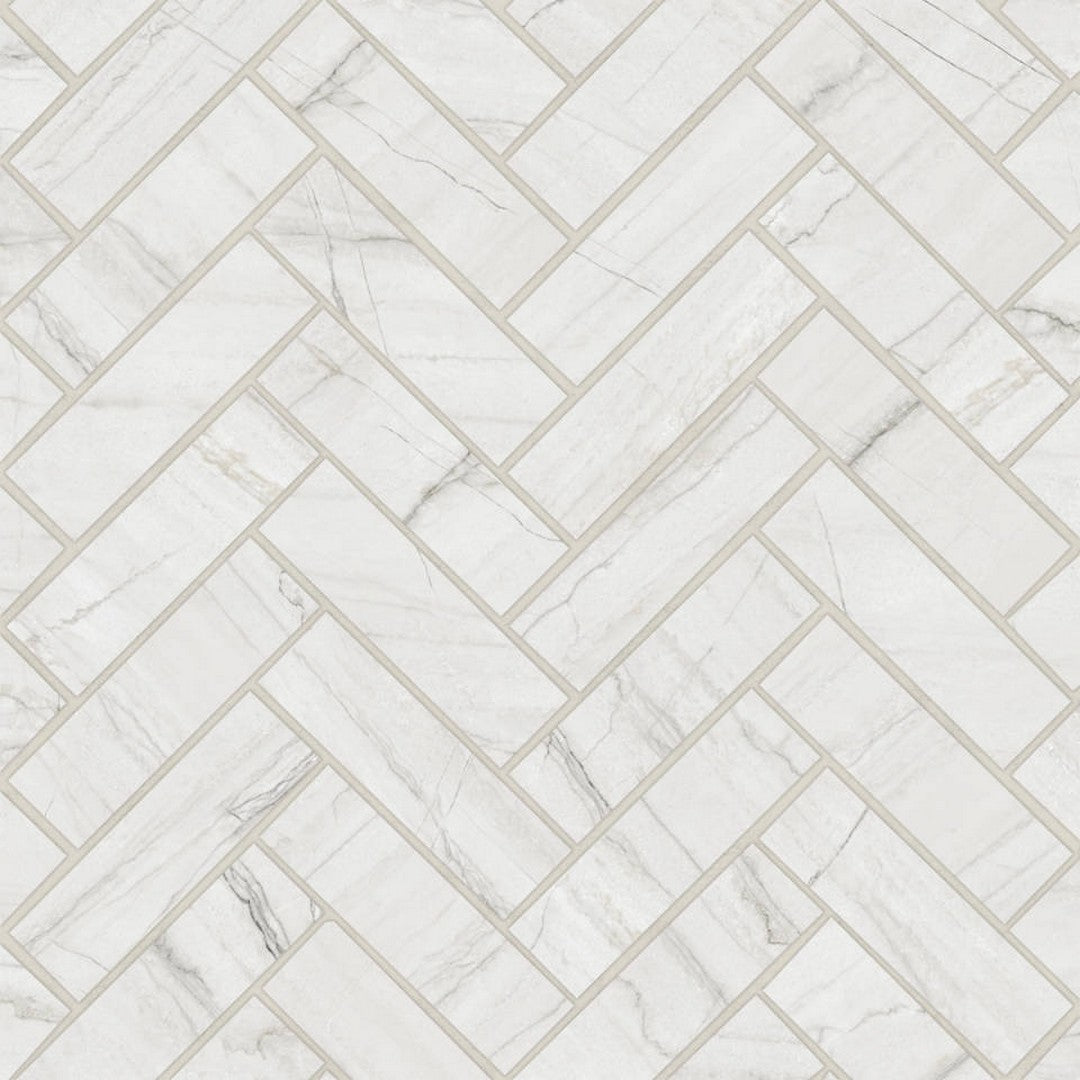 Bedrosians Magnifica Era Luxury 12" x 12" Satin Porcelain 1x4" Herringbone Mosaic