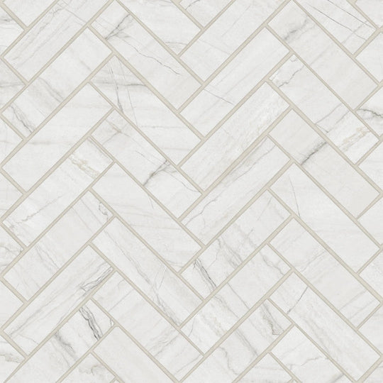 Bedrosians Magnifica Era Luxury 12" x 12" Satin Porcelain 1x4" Herringbone Mosaic