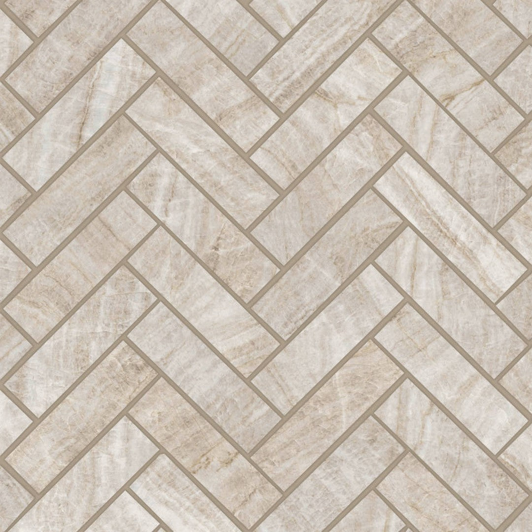 Bedrosians Magnifica Era Luxury 12" x 12" Satin Porcelain 1x4" Herringbone Mosaic