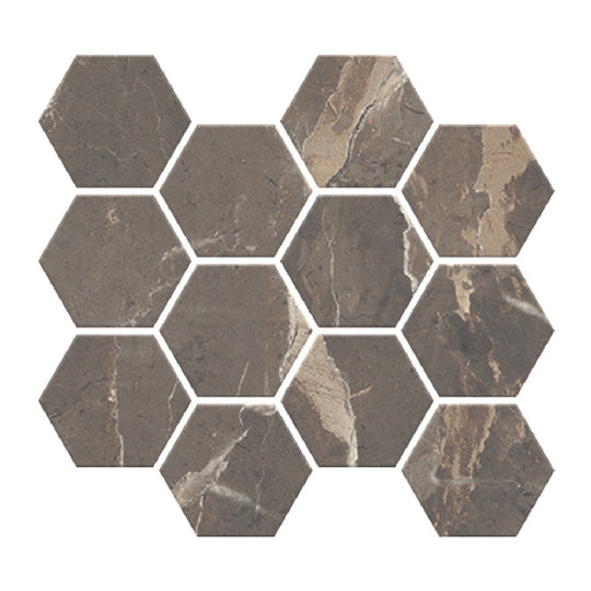 Milestone 9" x 11" Absolute Matte 3" Hexagon Porcelain Mosaic