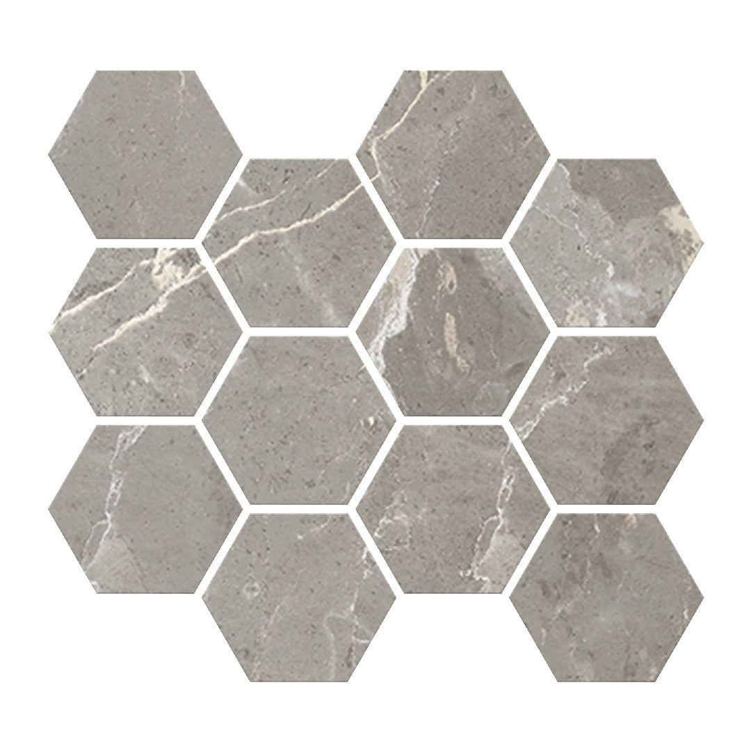 Milestone 9" x 11" Absolute Matte 3" Hexagon Porcelain Mosaic