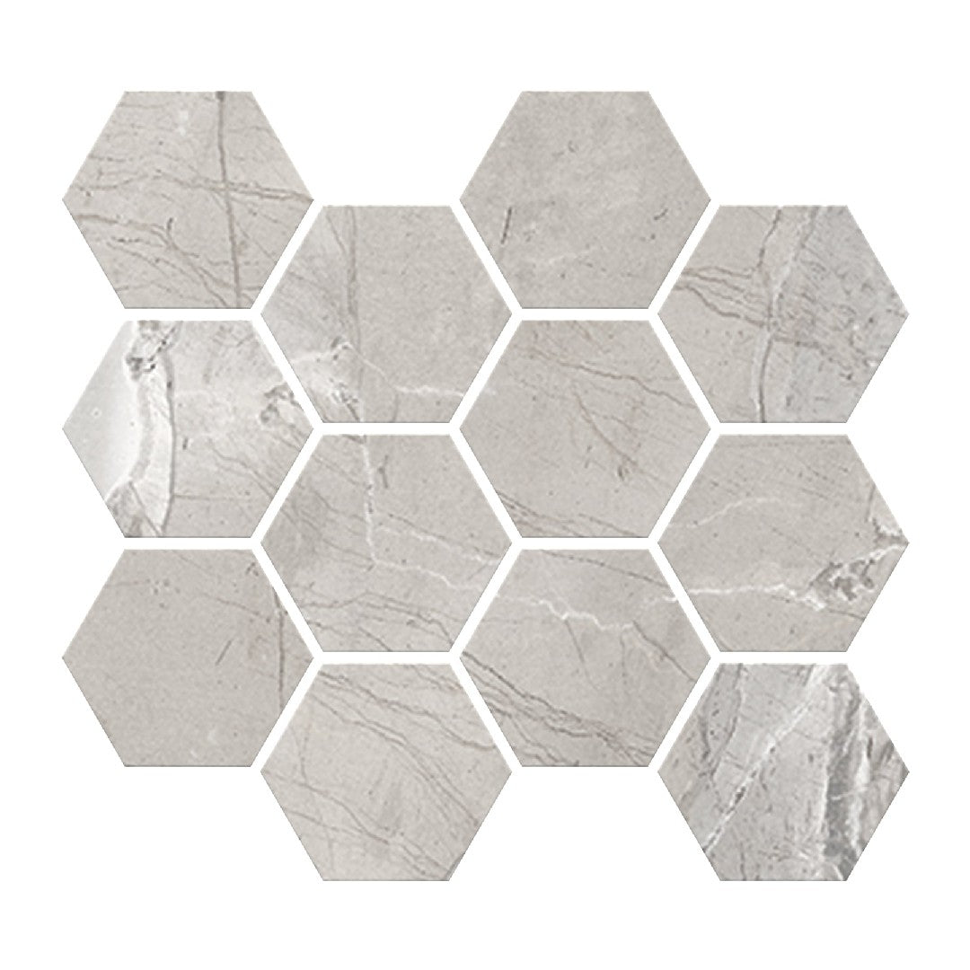 Milestone 9" x 11" Absolute Matte 3" Hexagon Porcelain Mosaic